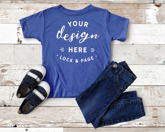 Kids Youth T-Shirt Mockup Bella Canvas 3413y True Royal Kids Youth T-Shirt Mockup Bella Canvas 3413y True Royal