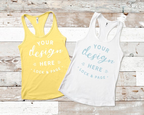 Next Level 1533 Banana Cream Mockup Racerback Womens White