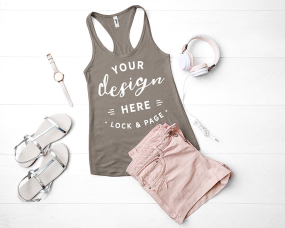 Next Level 1533 Mockup Warm Grey Flat Lay Ladies