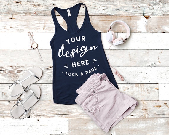 Next Level 1533 Tank Top Mockup Midnight Navy Flat