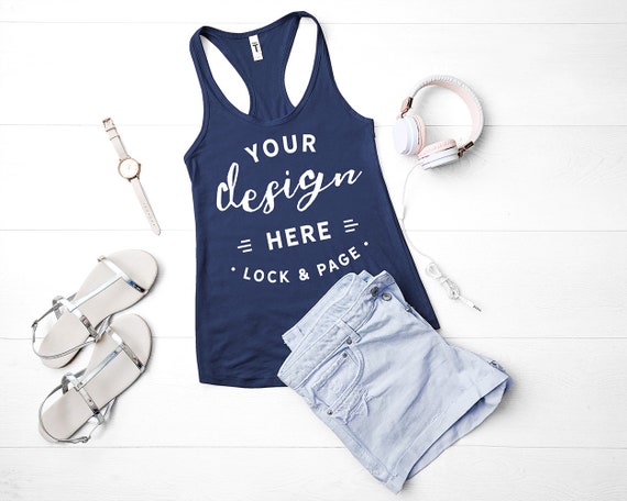 Next Level 1533 Mockup Indigo Flat Lay Ladies Summer