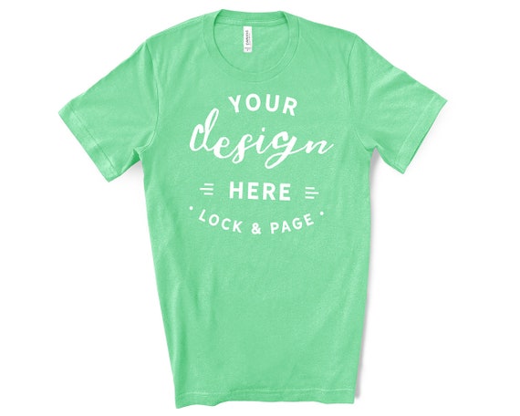 Mens Bella Canvas 3001 Mint T-Shirt Mockup Simple Plain Mens Bella Canvas 3001 Mint T-Shirt Mockup Simple Plain