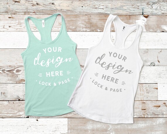 Next Level 1533 Mint Green Mockup Racerback Womens White