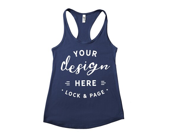 Indigo Next Level 1533 Mockup Tank Top Flat Lay Indigo Next Level 1533 Mockup Tank Top Flat Lay