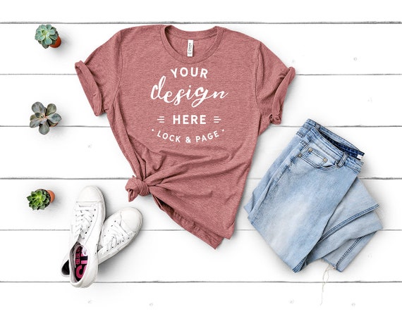 Heather Mauve Mockup Bella Canvas 3001 Unisex T-Shirt Mockup Heather Mauve Mockup Bella Canvas 3001 Unisex T-Shirt Mockup
