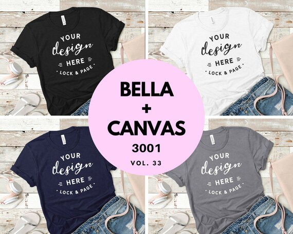 T-Shirt Mockup Bundle Bella Canvas 3001 T-Shirt Bundle