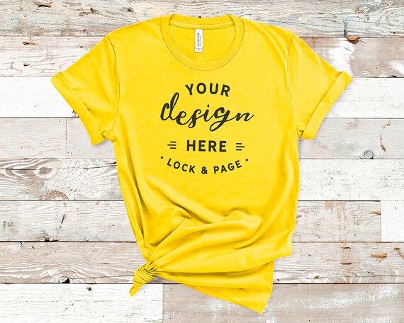 Download Free Yellow Bella Canvas 3001 T-Shirt Mockup Plain Beach House (PSD) - Free PSD Mockup in ...