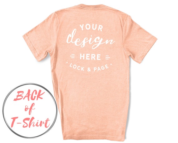 Heather Peach Bella Canvas 3001 Back Of T-Shirt Mockup Heather Peach Bella Canvas 3001 Back Of T-Shirt Mockup