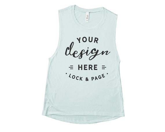 Mint Bella Canvas 8803 Mockup Tank Top Flat Lay