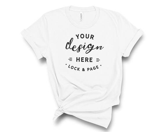 Bella Canvas 3001 White T-Shirt Mockup Simple Plain White