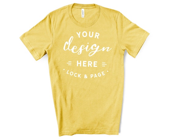 Download Mens Bella Canvas 3001 Maize Yellow T-Shirt Mockup Simple ...