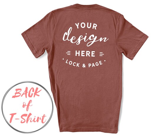 Back Of T-Shirt Mockup Mauve Bella Canvas 3001 On