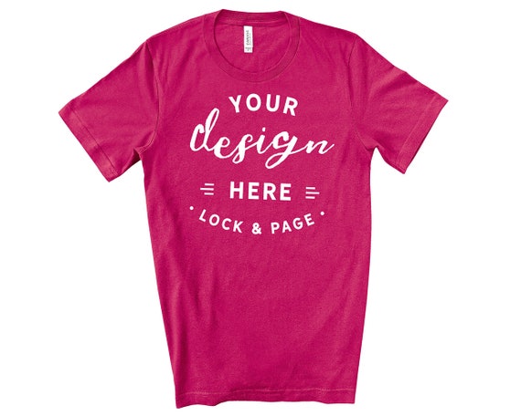 Mens Bella Canvas 3001 Berry T-Shirt Mockup Simple Plain