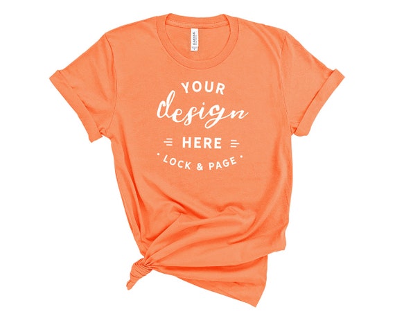 Simple Bella Canvas 3001 T-Shirt Mockup Coral Basic White Simple Bella Canvas 3001 T-Shirt Mockup Coral Basic White