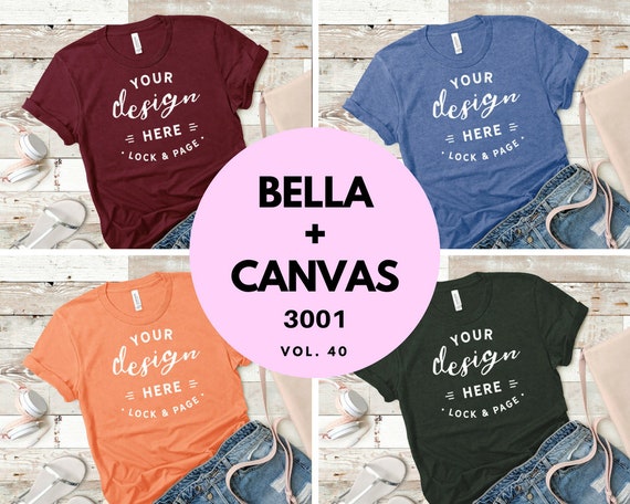 3001 Bella Canvas Mockup Bundle T-Shirt Flat Lay Collection