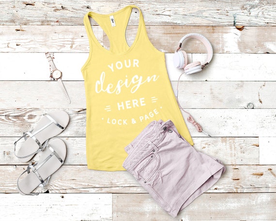 Next Level 1533 Tank Top Mockup Banana Cream Flat