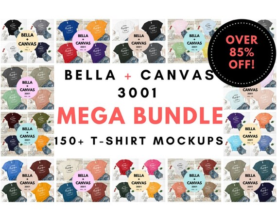 Bella Canvas 3001 T-Shirt Mockup Mega Bundle 168 Bella Canvas 3001 T-Shirt Mockup Mega Bundle 168