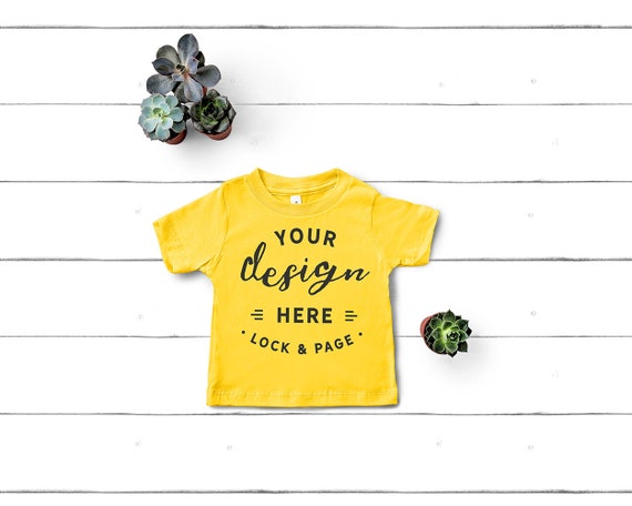 Toddler T-Shirt Mockup Bella Canvas 3001t Yellow Unisex T-Shirt