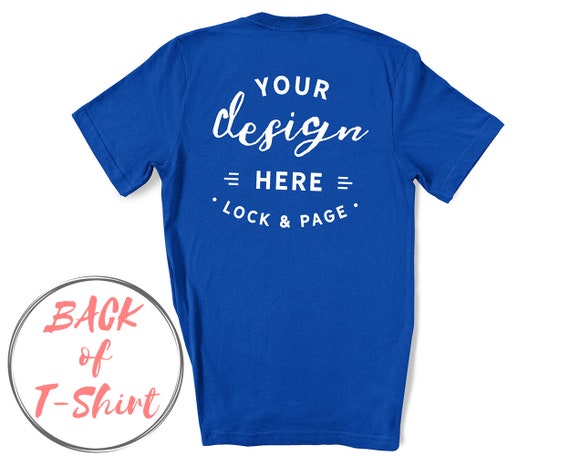 Back Of T-Shirt Mockup True Royal Bella Canvas 3001