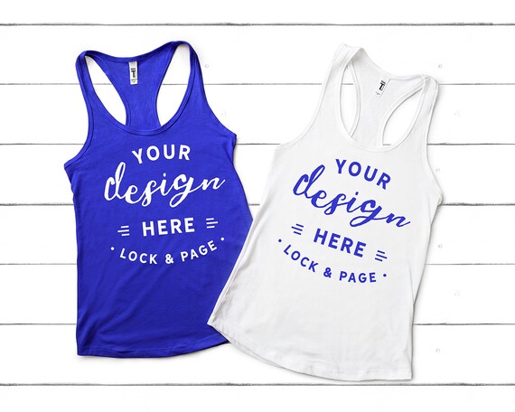 Next Level 1533 Blue Royal Mockup White Racerback Womens Next Level 1533 Blue Royal Mockup White Racerback Womens