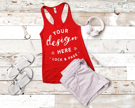 Next Level 1533 Tank Top Mockup Red Crimson Flat