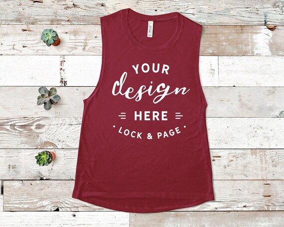 Bella Canvas 8803 Maroon Mockup Flowy Scoop Muscle Tank Bella Canvas 8803 Maroon Mockup Flowy Scoop Muscle Tank