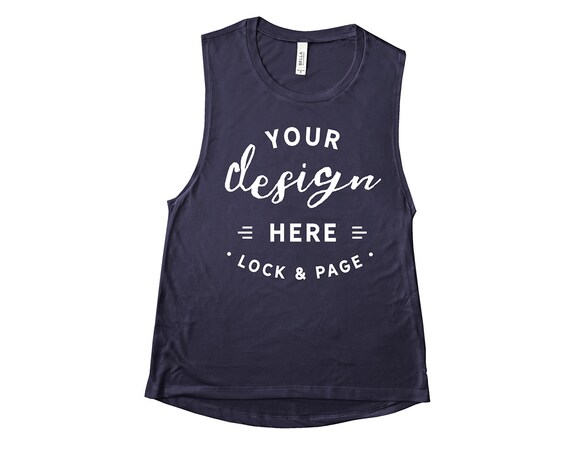 Navy Bella Canvas 8803 Mockup Tank Top Flat Lay Navy Bella Canvas 8803 Mockup Tank Top Flat Lay