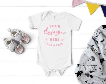 Bella Canvas 100b Mockup Baby Toddler One Piece Mockup Pink Etsy