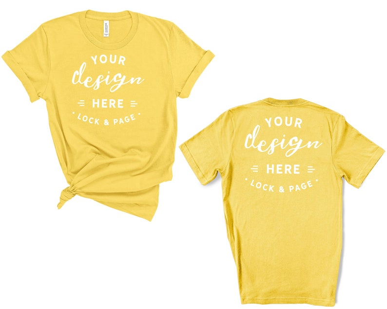 Download Maize Yellow Bella Canvas 3001 Front And Back T-Shirt ...