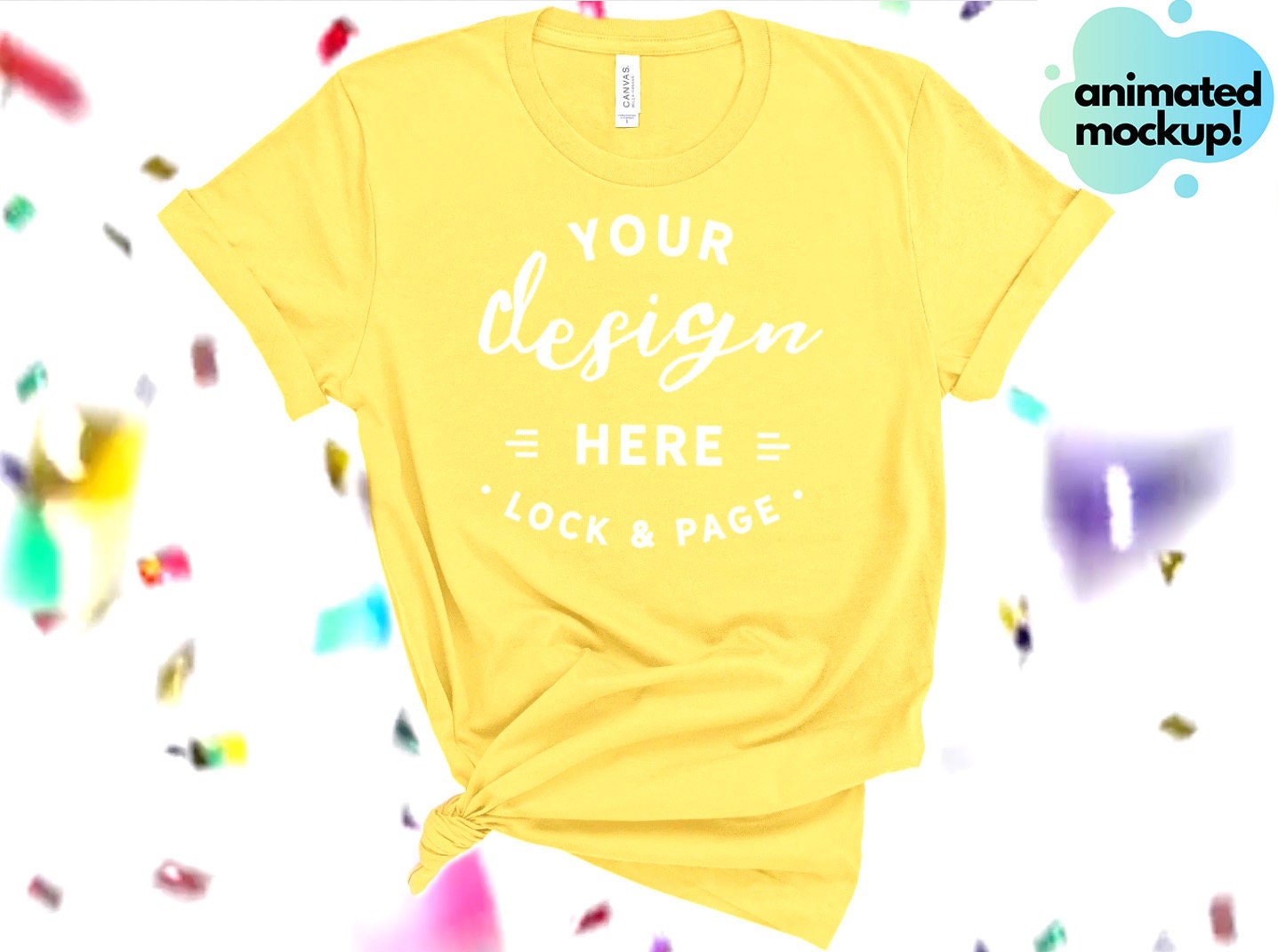 Animated Yellow Bella Canvas 3001 T-shirt Mockup Colored - Etsy Animated Yellow Bella Canvas 3001 T-shirt Mockup Colored - Etsy
