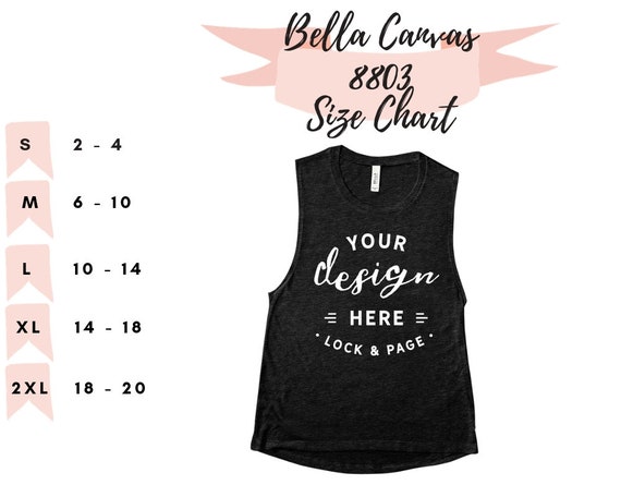 Bella Tank Tops Size Chart