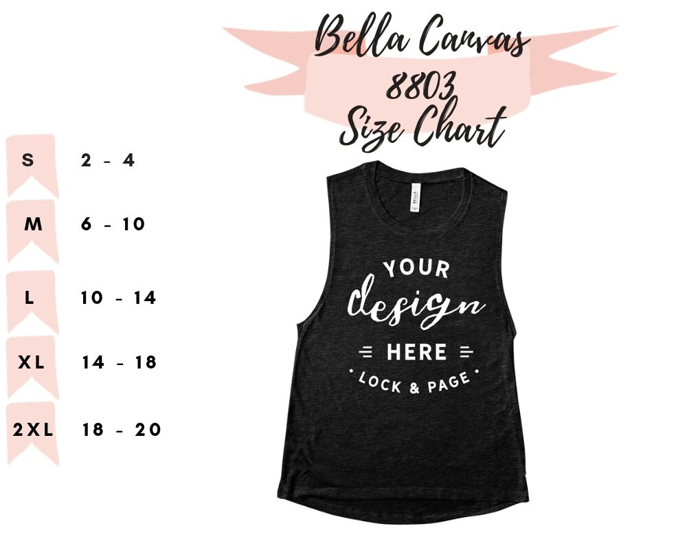 Bella Brand Tank Top Size Chart