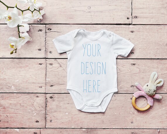 Bella Canvas 134b White Baby Romper Suit Mockup One Piece Etsy