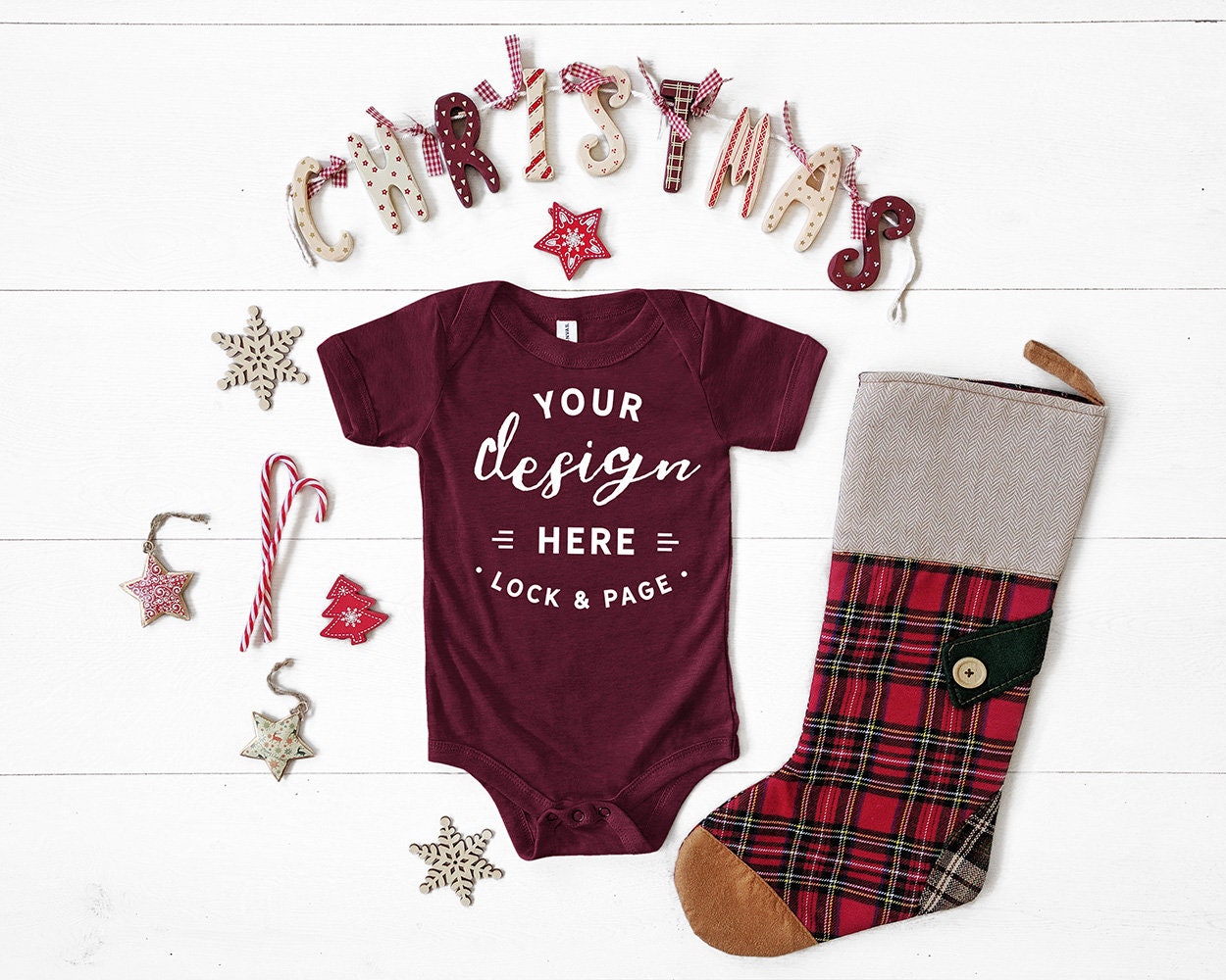 Heather Maroon Bella Canvas 134b Triblend Christmas Baby Etsy