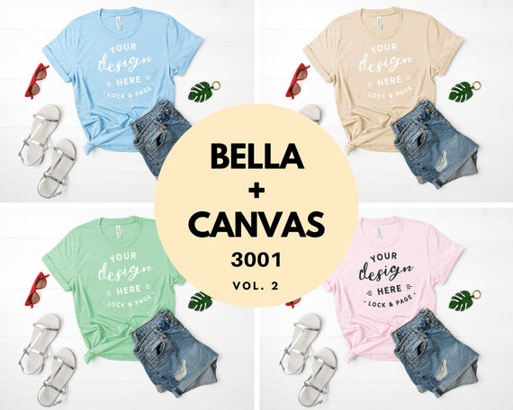 Mockup Tshirt Bundle Bella Canvas 3001 T Shirt Flat Lay Bundle Etsy