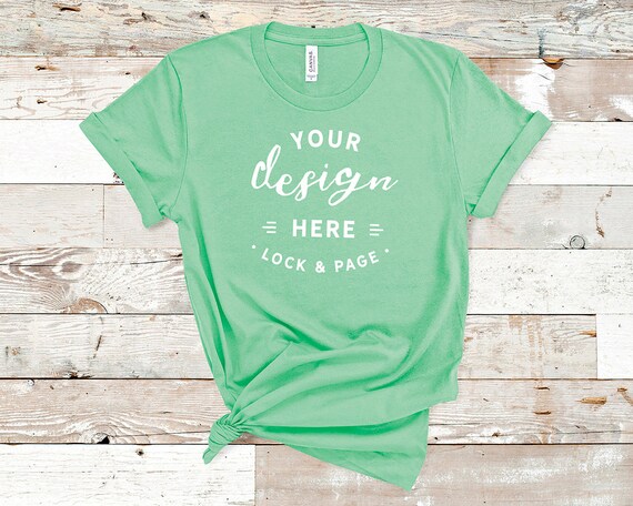 Mint Bella Canvas 3001 Tshirt Mockup Plain Beach House Etsy