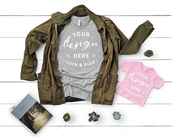 Tshirt Mockup Bella Canvas 3001 Athletic Heather Grey Father Etsy