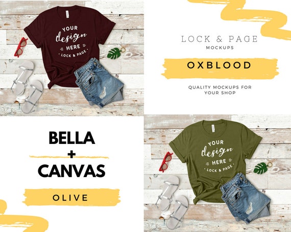 3001 Bella Canvas Bundle T Shirt Mockup Flat Lay Collection Etsy