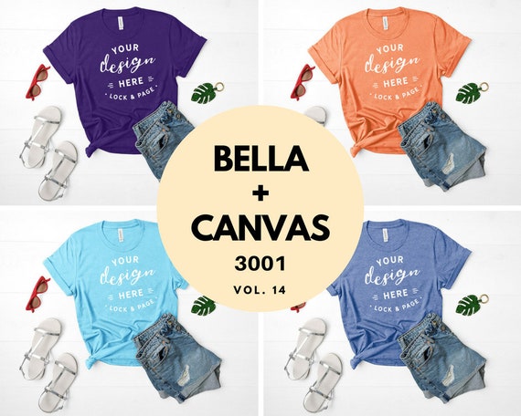 Mockup T Shirt Bundle Bella Canvas 3001 Tshirt Bundle Heather Etsy