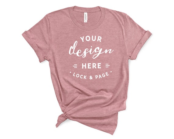 Bella Canvas 3001 Heather Orchid T Shirt Mockup Simple Plain Etsy