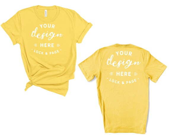 Plain yellow tshirt back deals