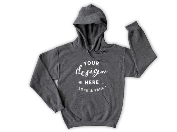 Gildan 18500 Dark Heather Hooded Sweatshirt Mockup Winter - Etsy UK