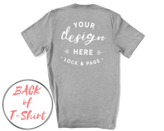 Heather Athletic Bella Canvas 3001 Back Of T Shirt Mockup On Etsy