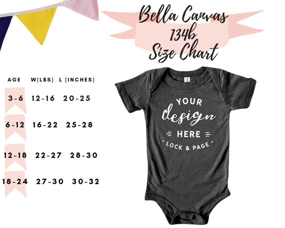 Bella Canvas Toddler Size Chart
