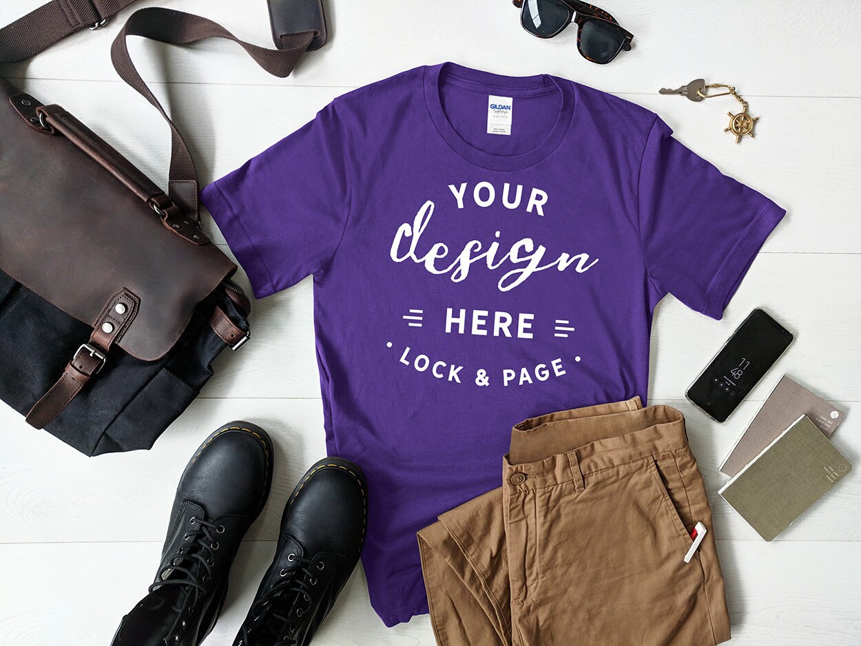 Download Men's Lilac Gildan 5000 T-Shirt Mockup Masculine TShirt | Etsy