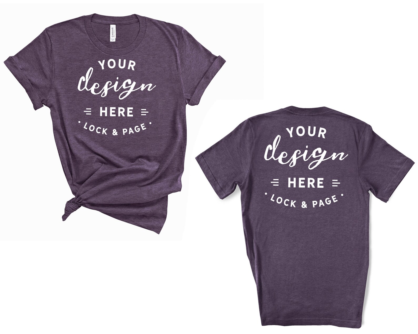 Download Heather Team Purple Bella Canvas 3001 Front And Back T ...