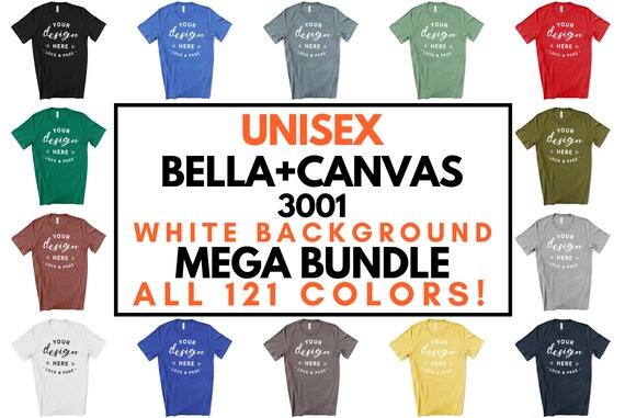 Download Unisex T Shirt Mockup Bella Canvas 3001 Mega Bundle All 121 Etsy