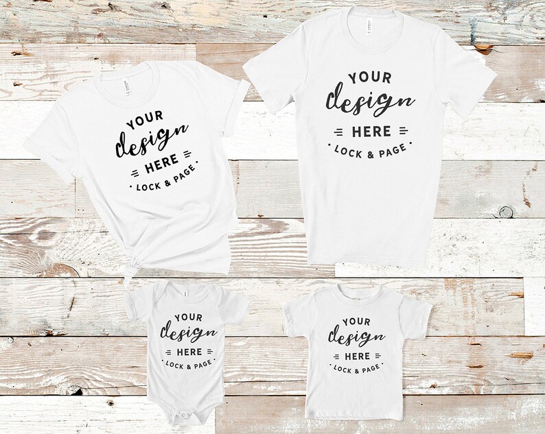 Download Family T-Shirt Mockup Mom Dad Baby Toddler Flat Lay White | Etsy