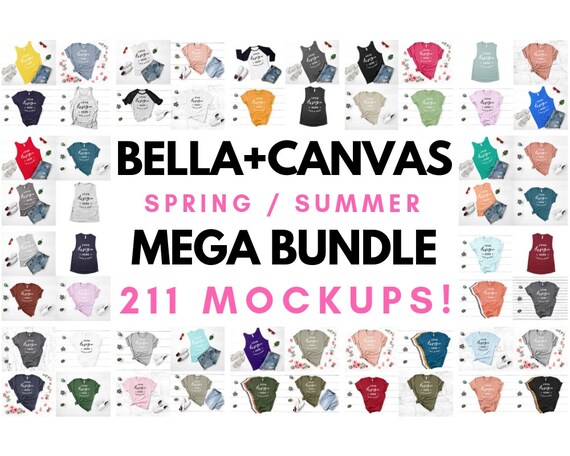 Bella Canvas T Shirt Tank Top Mockup Mega Bundle Spring Etsy