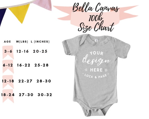 Bella Canvas Toddler Size Chart